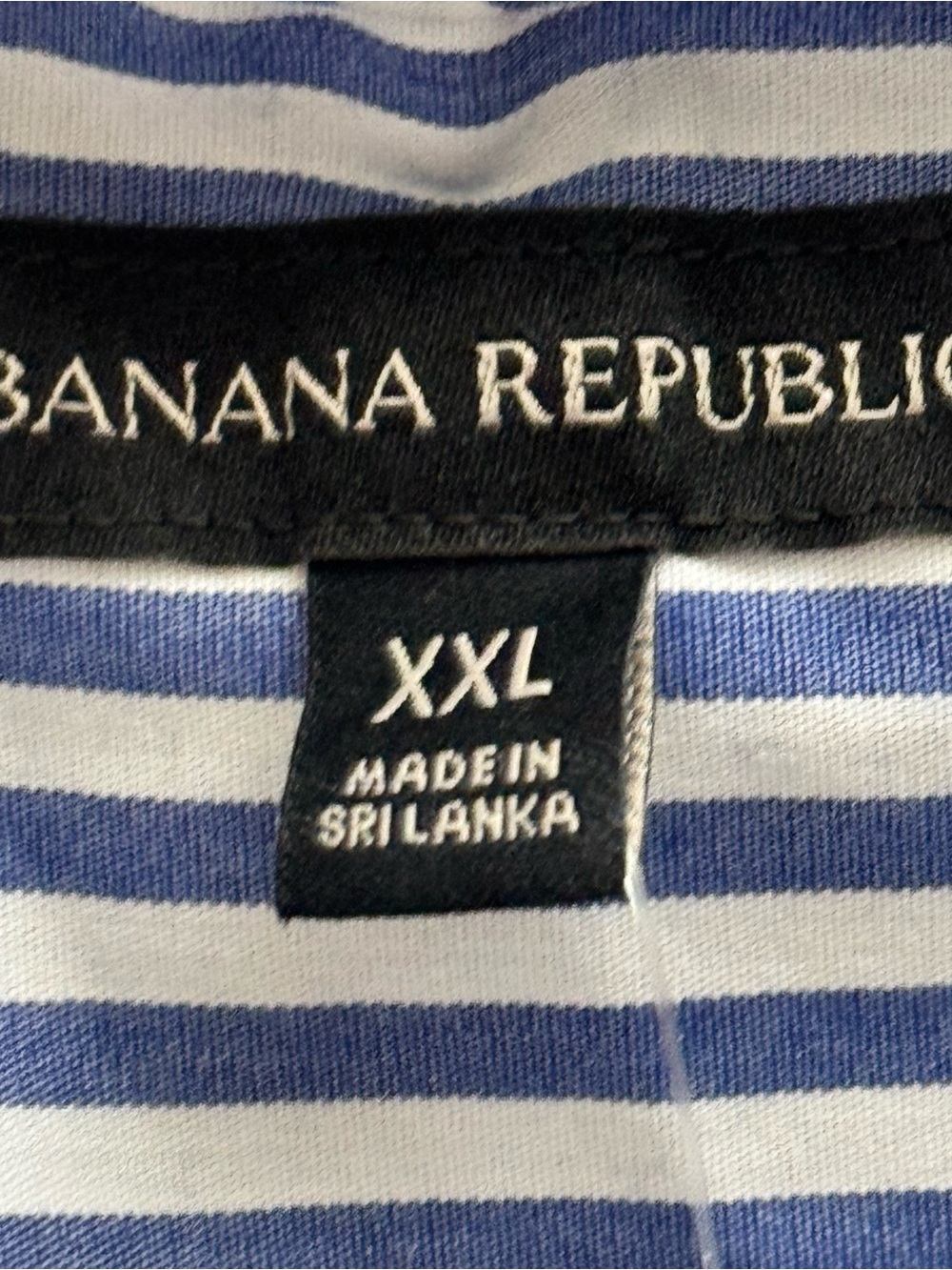 NWT Banana Republic Blue White Striped Puff Sleeve Poplin Blouse XXL - Picture 2 of 7